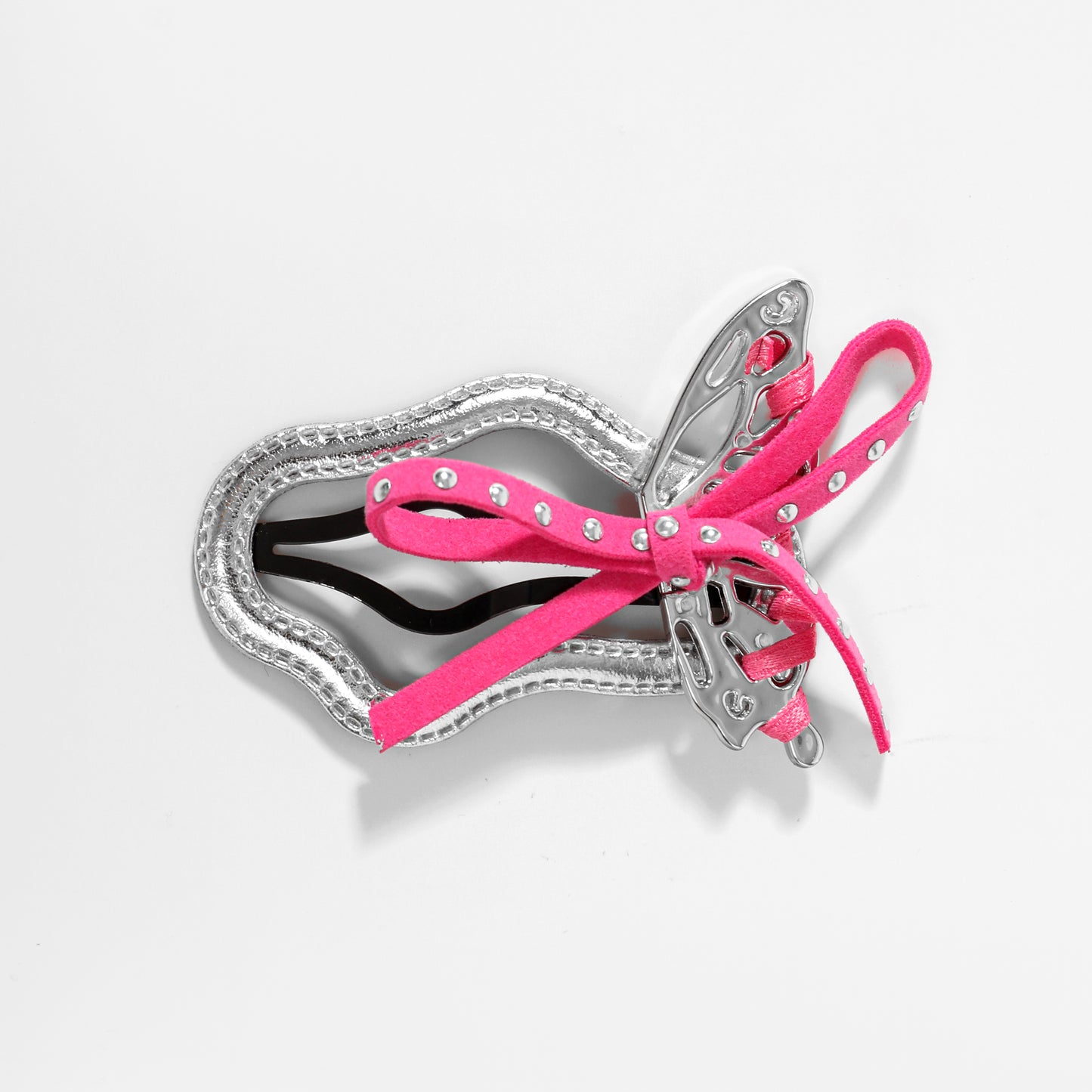 Pink Laced Butterfly Clip