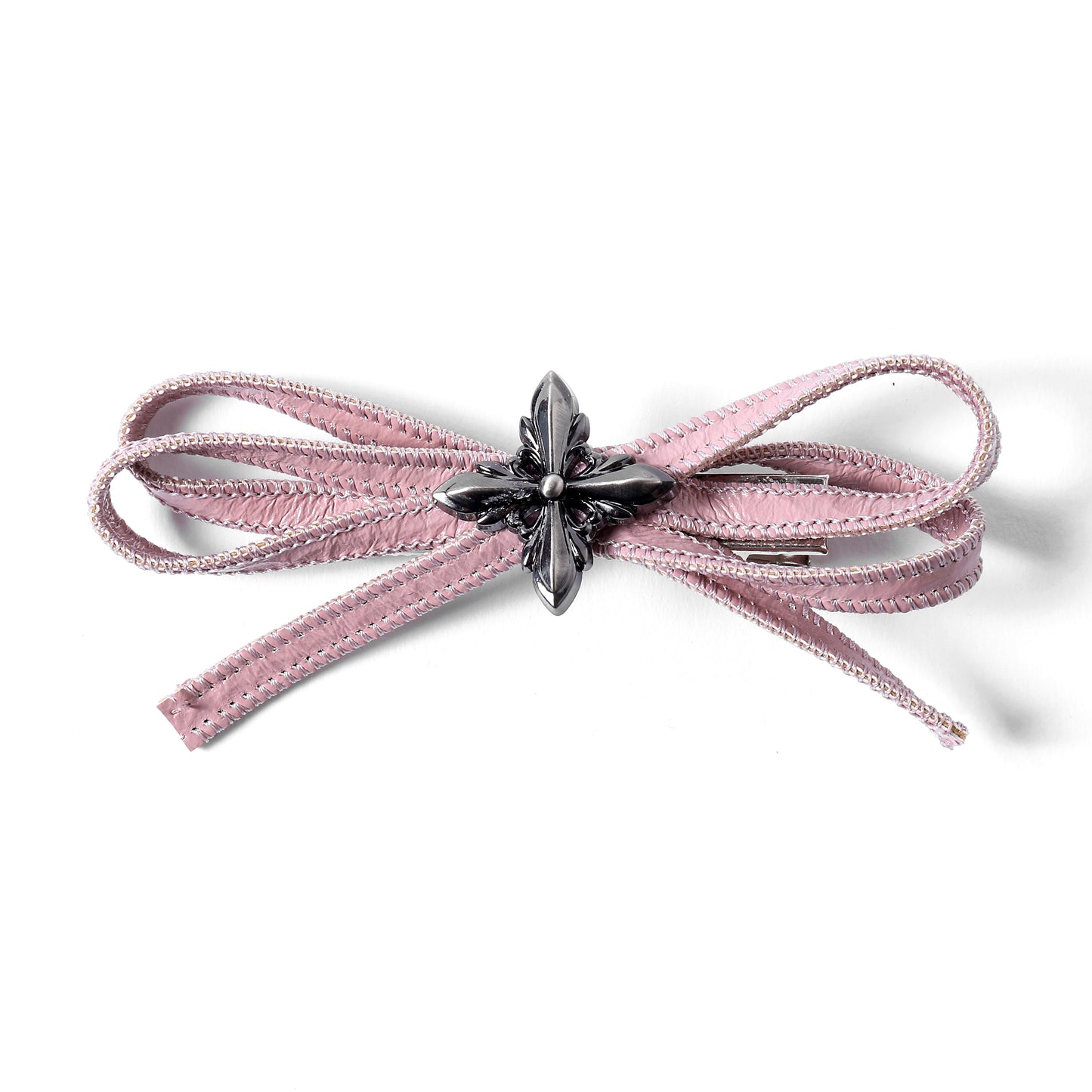 Pink Bow Hair Snap Clip