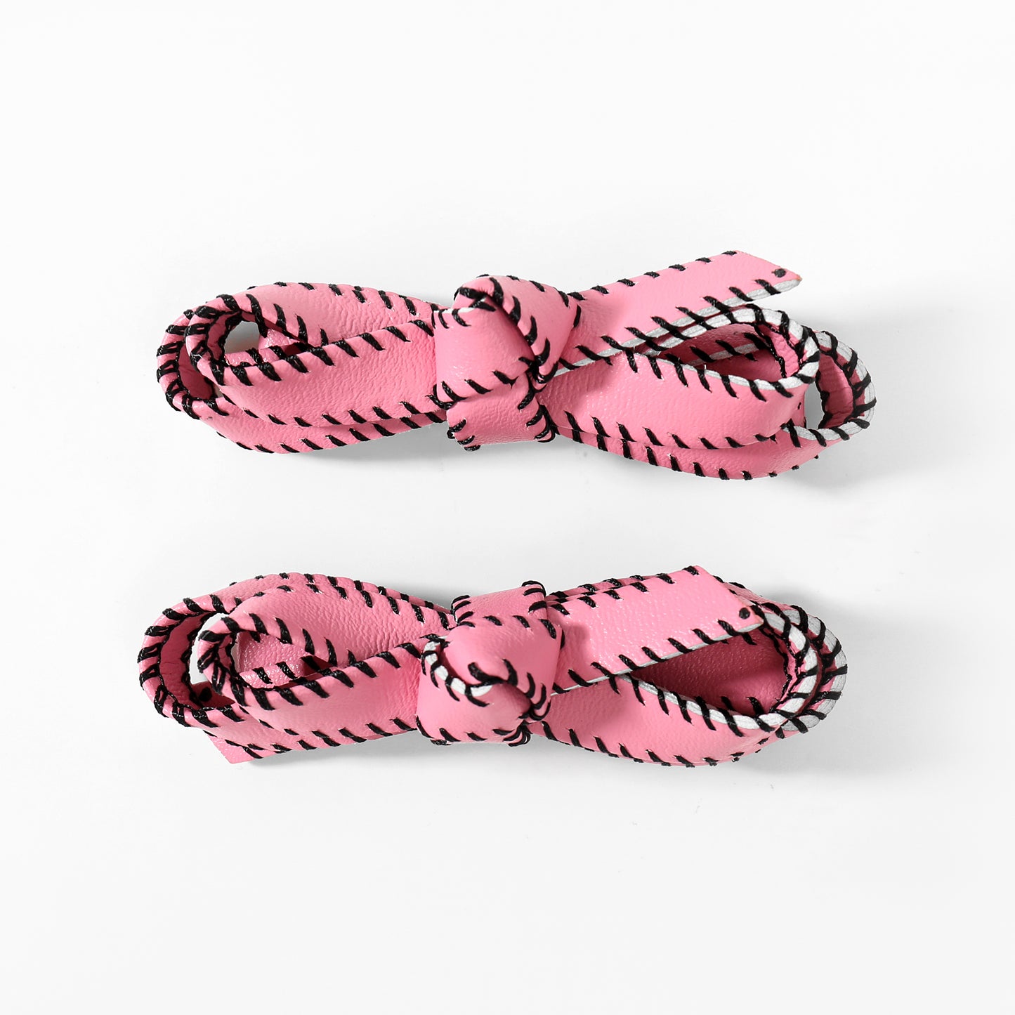 Pink Laced Bow Hair Clips